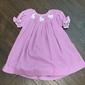 Pleats and Stitches smocked Easter dress